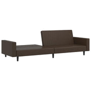 Divano letto | Sof¨¤ letto | Letto singolo a 2 Posti Marrone in Similpelle