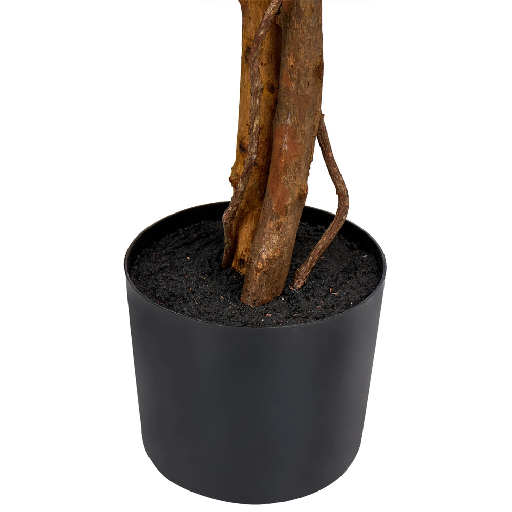 Pianta artificiale in vaso per interni in plastica nero 150 cm verde e viola Accessorio decorativo per interni