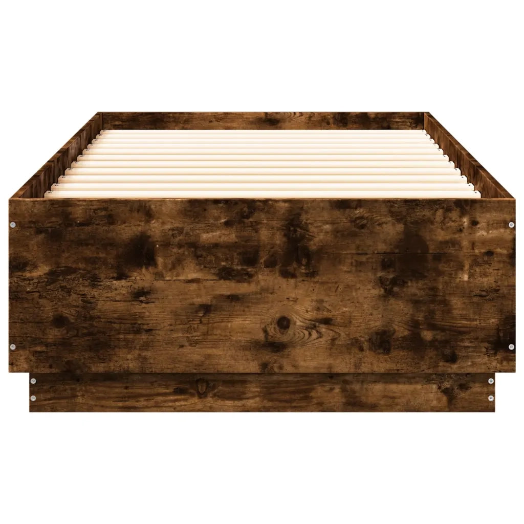 Giroletto con Luci LED Rovere Fumo 90x200 cm Legno Multistrato 3209636