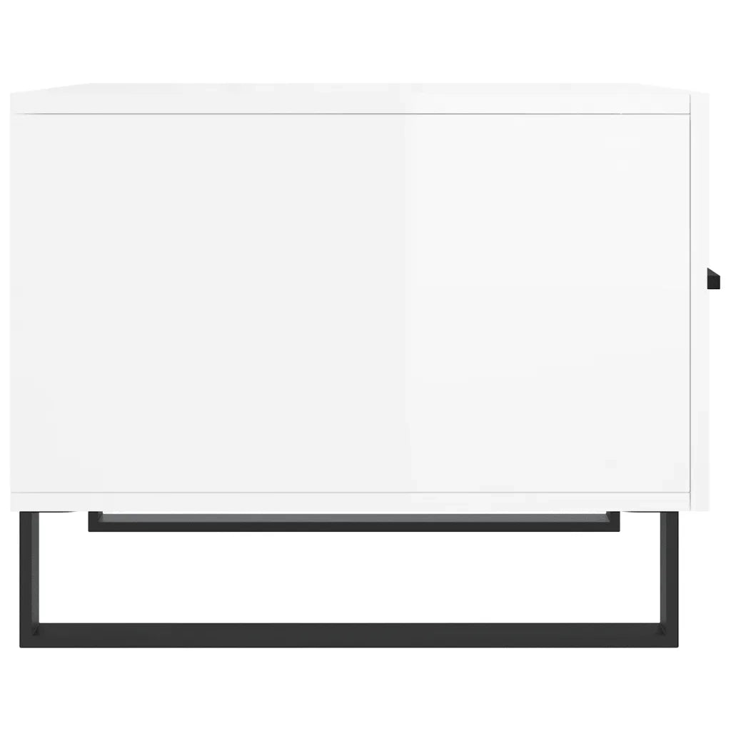 2 pz Tavolini salotto | Tavolino da caff¨¨ | Tavolino da Soggiorno Bianco Lucido 50x50x40cm Legno Multistrato
