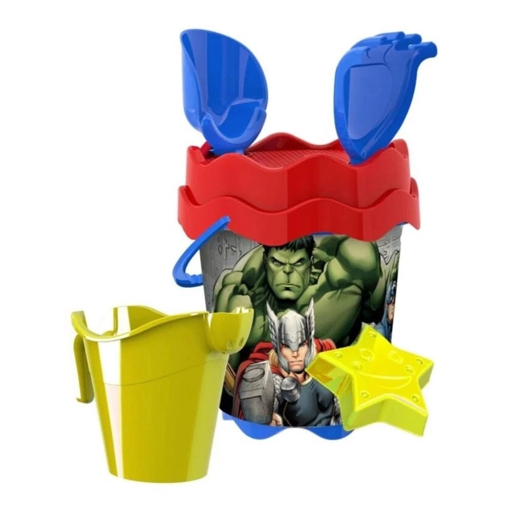 Trade Shop - Secchiello Mare Avenger Con Accessori Spiaggia Estate Bambini Hulk Iron Man 17cm 256429 -