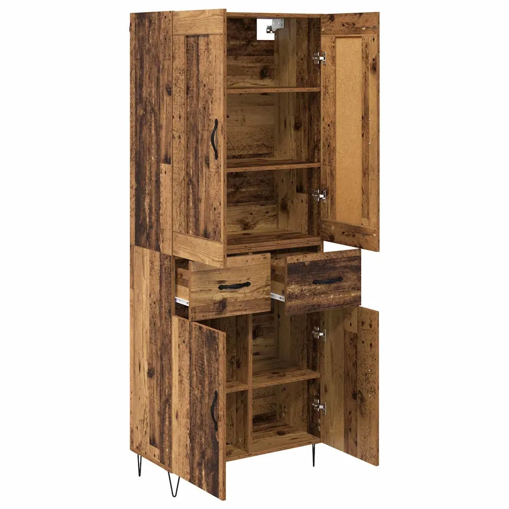 Credenza | Madia | Buffet da pranzo | Armadio da pranzo Legno vecchio 69,5 x 34 x 180 cm Legno multistrato