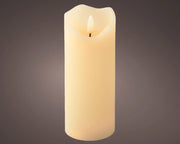 Candela LED ondulata in cera stabile sulla parte superiore H 17 x 7 cm