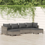 Set Divani da Giardino 6 pz con Cuscini in Polyrattan Grigiocod mxl 124580