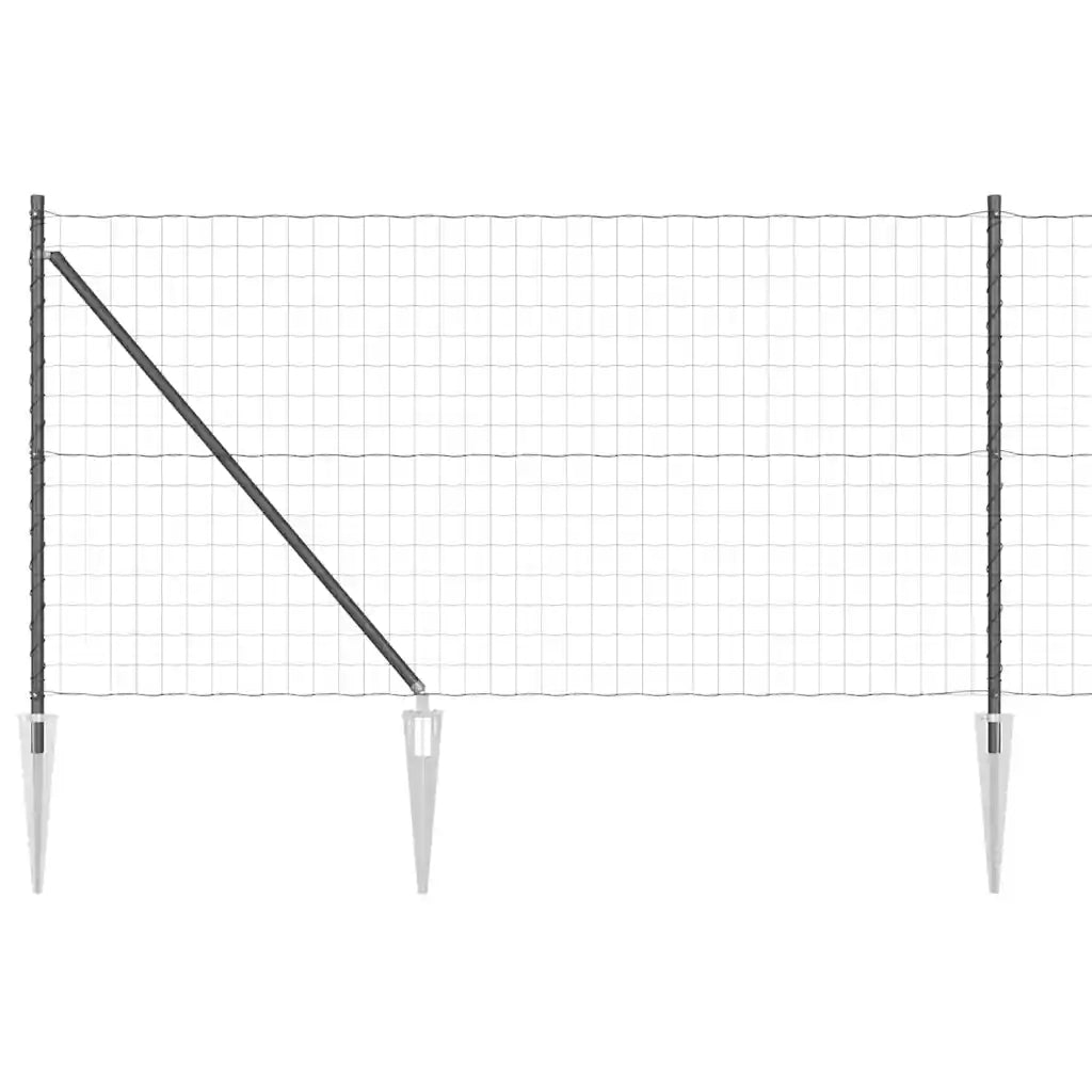 Recinzione con Posto Grigio 1 x 10 m Acciaio