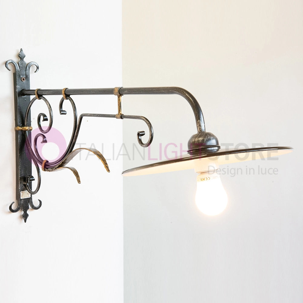PIATTO Applique Rustico per Esterno Braccio Lavorato sporgente 90 cm