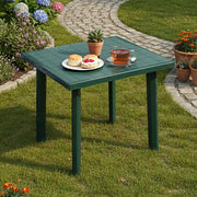 Tessner, Tavolo da Esterno 4 Posti Made in Italy, 80x75x72h cm Verde