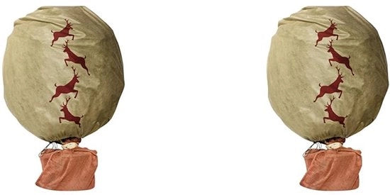 Fleece Hoes Decorativo per Inverno, Protezione dal Freddo, Protezione Antigelo, Hoes Fleece con Motivo di Cervo, Dimensione XL, 1,1 x 1,1 m, Beige, 06885 (Pacco da 2)