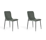 Set 2 sedie da pranzo Hispanohogar ferro e tessuto grigio verdastro 82×43×57 cm