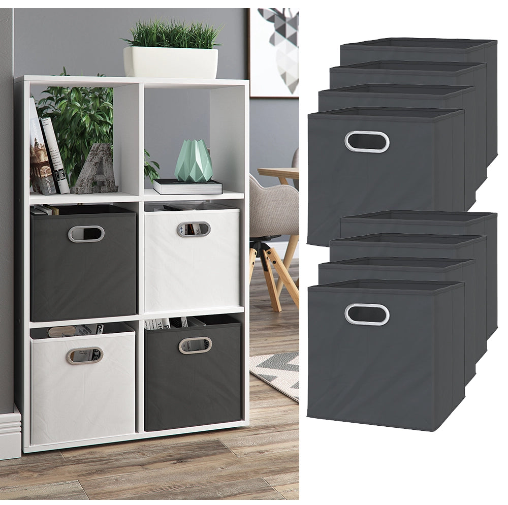 Vicco Scatola pieghevole Antracite 30 x 30 cm Set di 8 scomparti