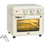 Mini Forno Elettrico 20L Ventilato 1400W con Aria Calda e Accessori Crema