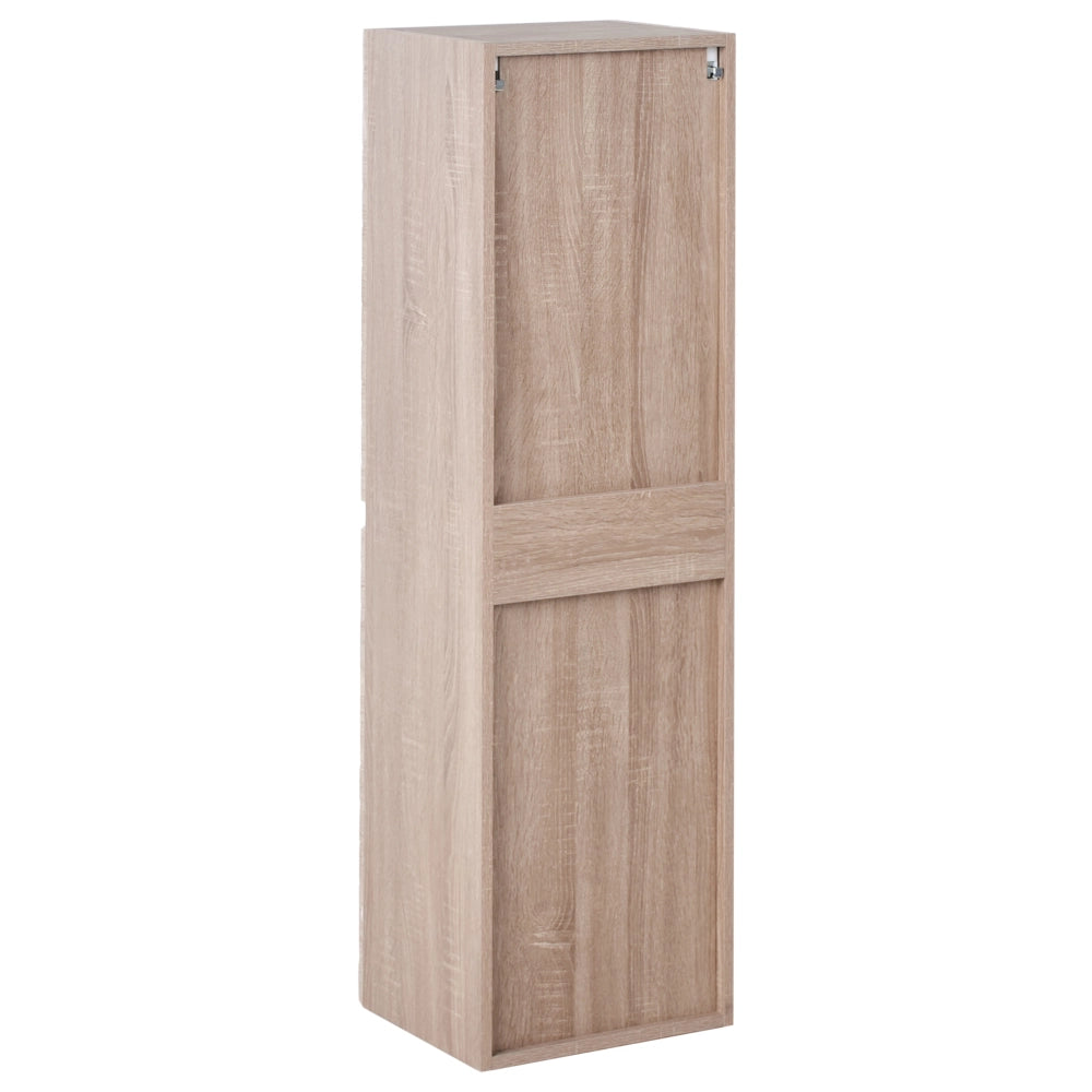 Armadio a muro MDF 2 ripiani Bagno portaoggetti Scandinavo Marrone chiaro