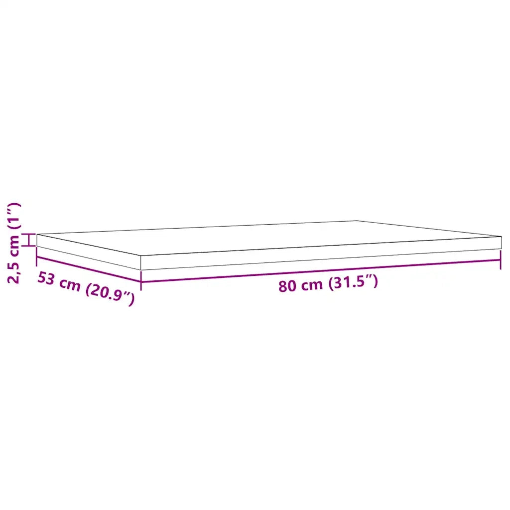 Piani Tavolo 3 pz 80x53x2,5 cm Rettangolare Legno Massello Pino 847434