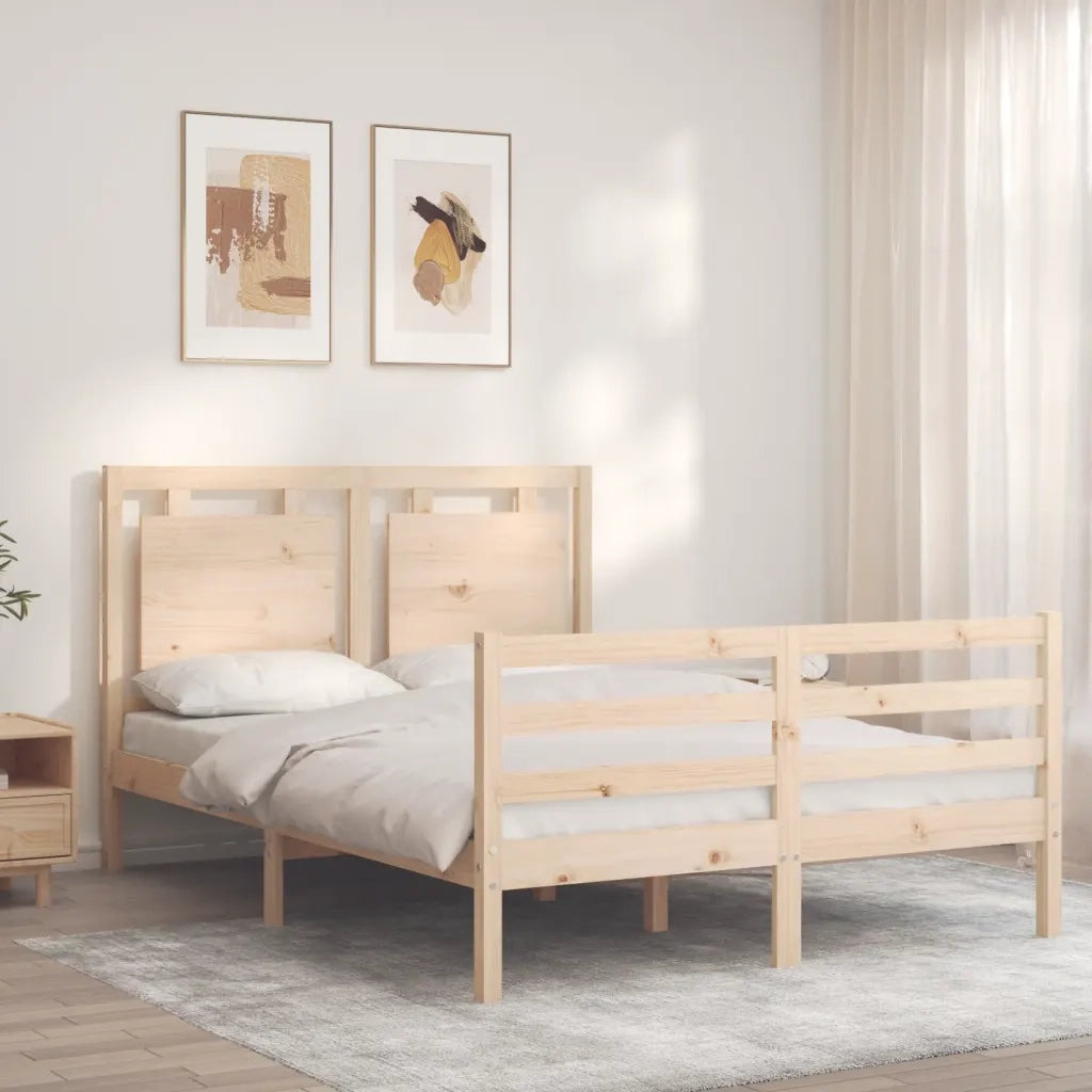 Giroletto con Testiera Small Double-Struttura Letto in Legno Massello 381189