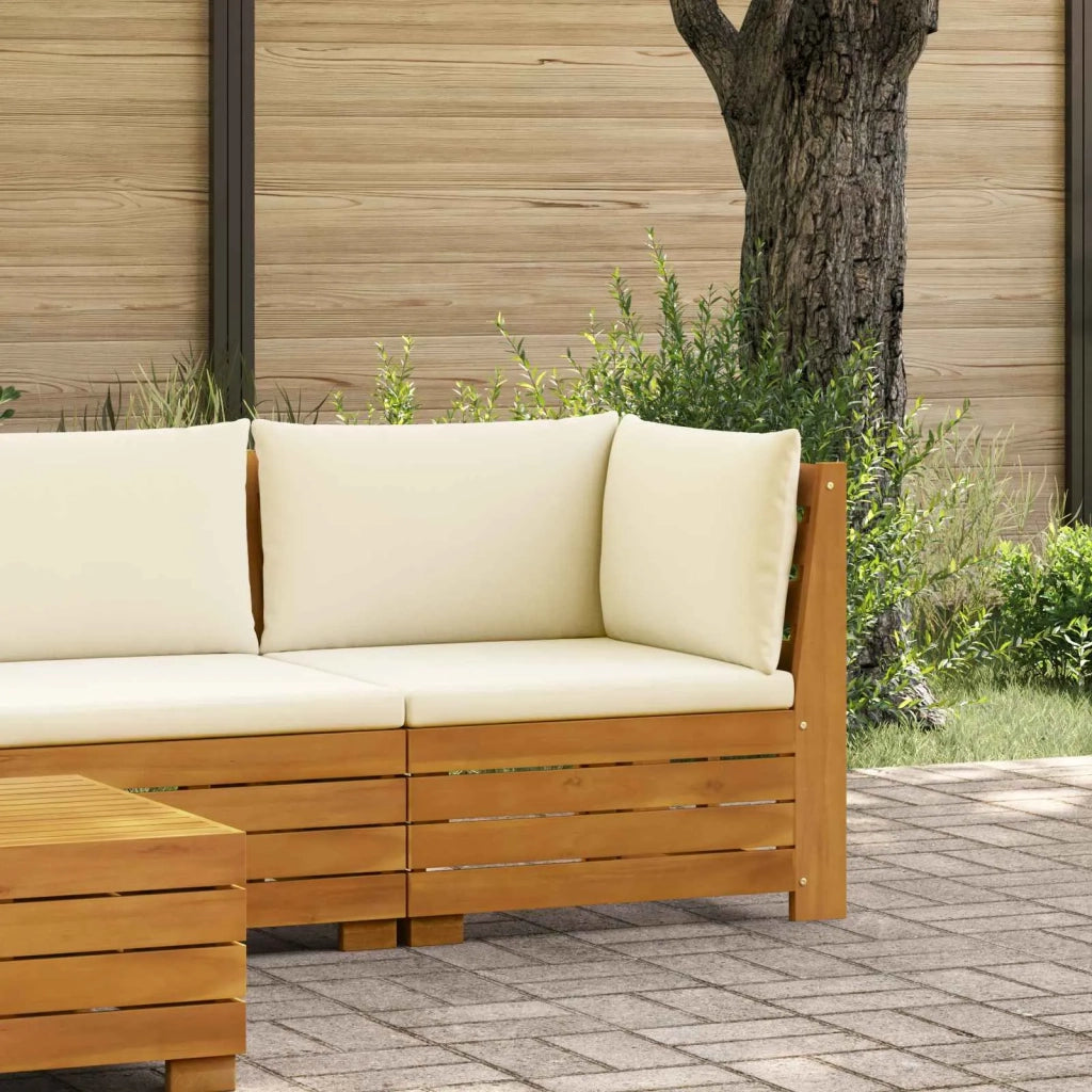 Divano angolare da giardino Legno di Acacia Massello Marrone 42022429