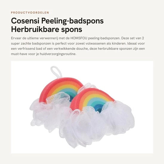 Set di Saponi per Bagno in Gomma - Saponi per la Doccia - Saponi per Bagno in Gomma Super Zucchero - Set di 2 pezzi - Saponi per la Doccia in Gomma - Herbruikbare Spons