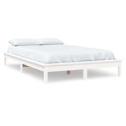 Letto matrimoniale | Letto per adulti | Giroletto Bianco 180x200 cm Super King Legno Massello di Pino
