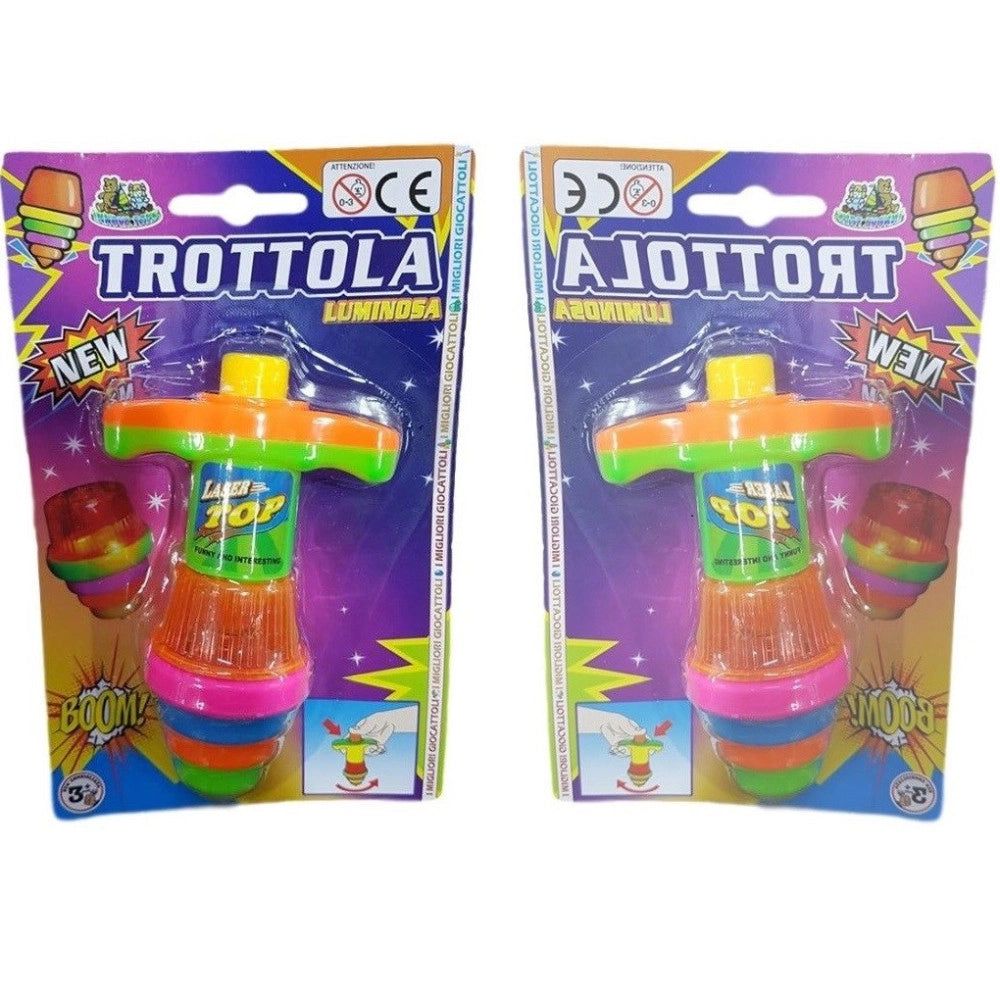 Trade Shop - Trottola Luminosa In Plastica Con Luci A Led Laser Gioco Giocattolo Per Bambini -