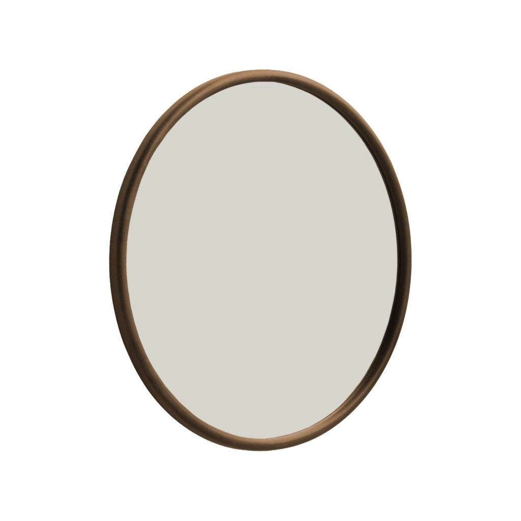 Specchio rotondo in legno di hevea, ø60cm, noce