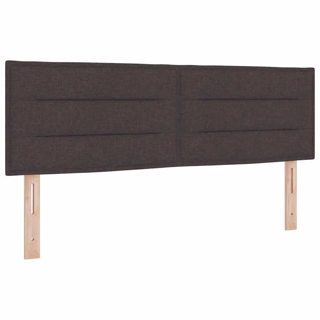 Letto a Sorgente LED Marrone Scuro 140 x 200 cm Tessuto 3342369