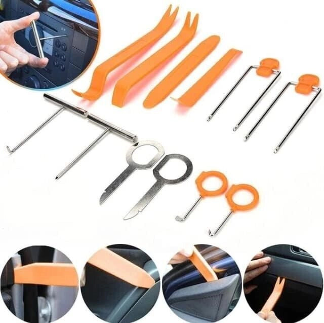 Set 12 pz smontaggio rimozione pannelli portiere clip auto stereo cruscotto HHS