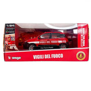 Bburago Fiat Nuova Panda Vigili del Fuoco, Modellino in Scala 1/24, Veicolo Pompieri Italiano,Eta 3+