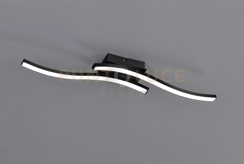 ROUTE PLAFONIERA LED 10W 1000lm, 3000K 2 BACCHETTE ONDULATE ANTRACITE L. 56CM