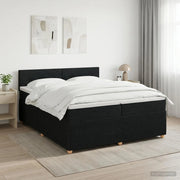 Letto box spring con materasso Nero 200 x 200 cm Tessuto 3451547