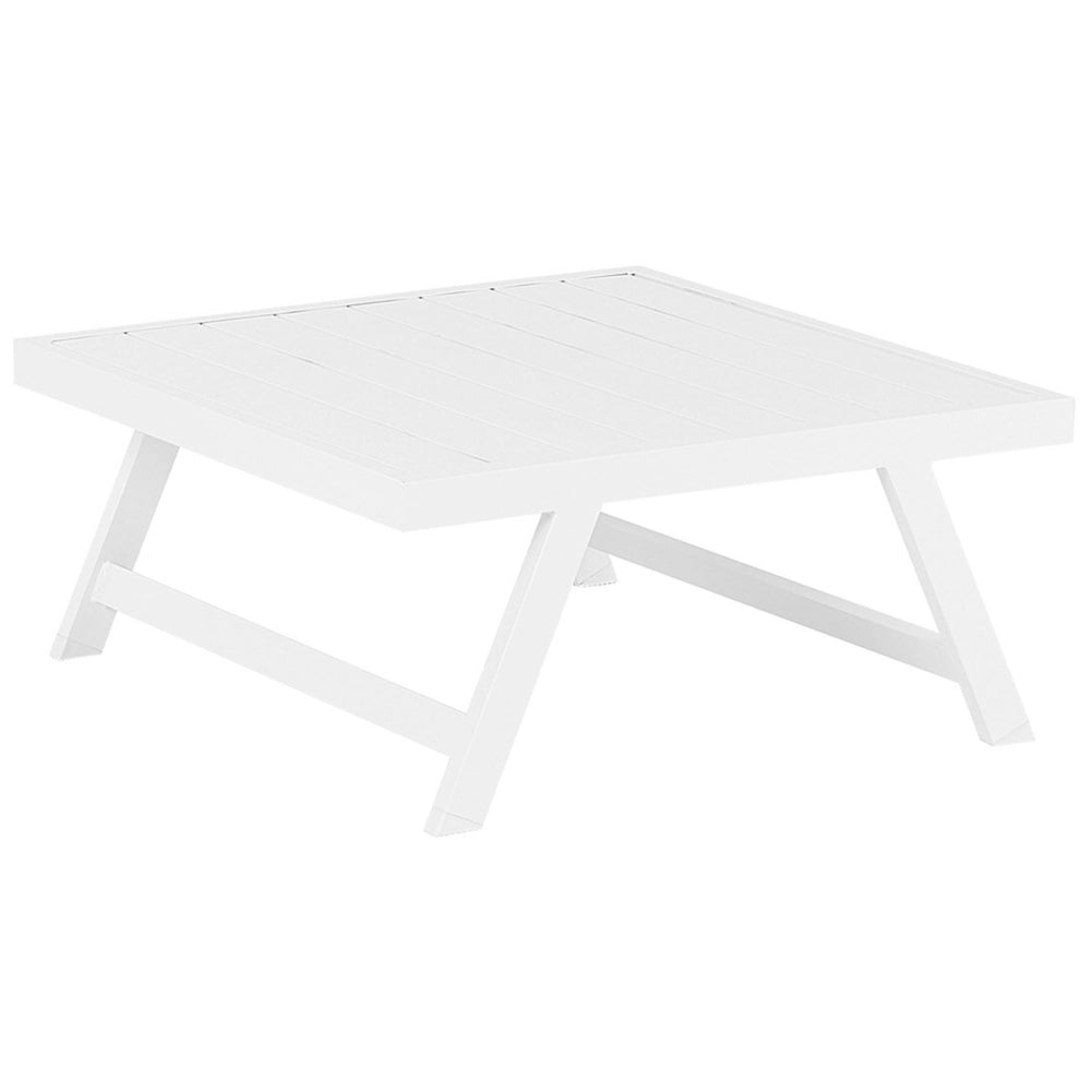 Set Divani Da Giardino 5 Posti tortora e bianco Struttura Bianca Sedili Regolabili Tavolino Design Moderno