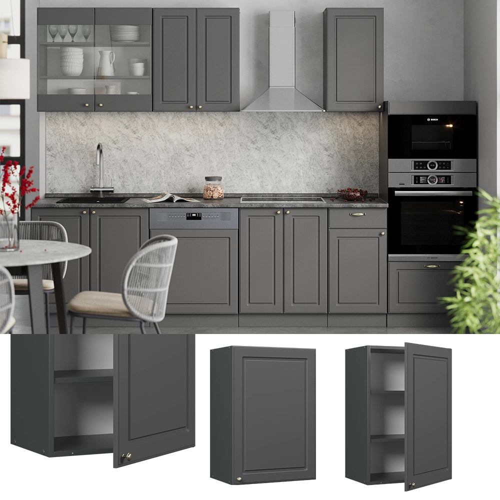 Vicco Pensile da cucina Landhaus antrazit-oro 50 cm