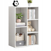 Scaffale Aperto Grande Stile Loft Scandinavo Bianco con 5 Ripiani e Cassettiera