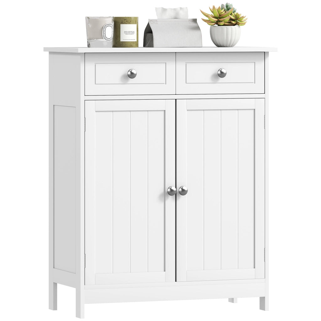 Mobile da bagno con 2 cassetti e ripiano regolabile ¨C zephmum ¨C 60x30x75 cm bianco