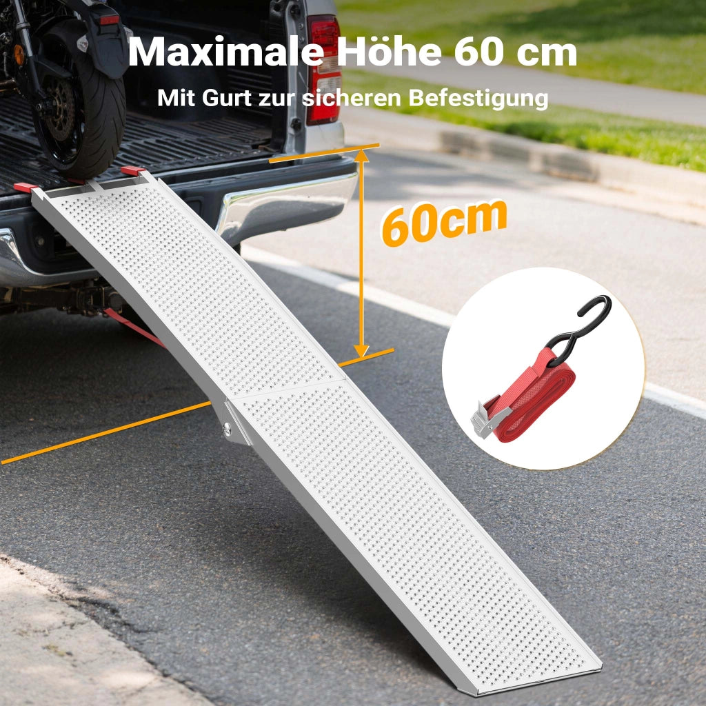 Rampa di carico 215cm 340kg ripiegabile in alluminio per moto e quad Rampa carico moto