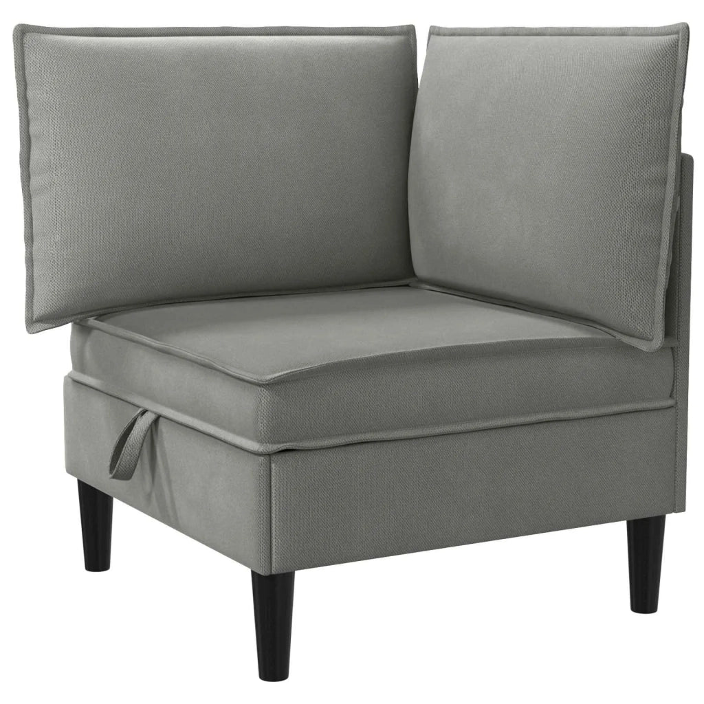 Divano Angolare con Storage Grigio scuro Velluto
