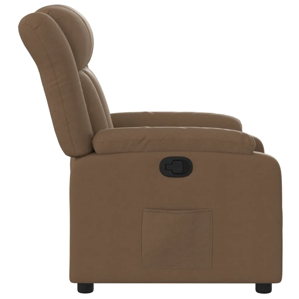 Poltrona Reclinabile in Tessuto Marrone 373578