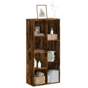 Libreria-Scaffale per Libri-Mobile di Stoccaggio Rovere Fumo 50x25x105 cm in Legno Multistrato