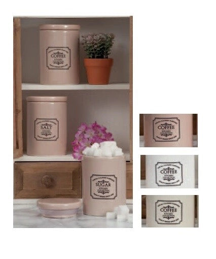 Contenitore Barattolo da Cucina in ceramica theia d.9 h.13 cm Vari Colori