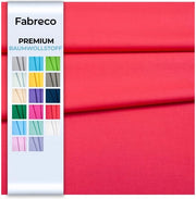 Stoffa 100% Cotonica Premium per Metro, Piana, 2 m x 160 cm | 220 g/m - Soffice, Sostenibile e Idrorepellente | Tessuti per Applicazioni di Cucito e Decorazione | Tela | Rosso