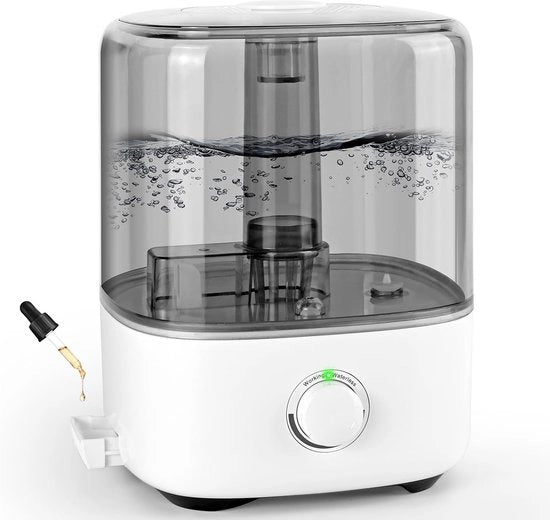 Umidificatore ultrasonico 5L 28 dB con getto 360° girevole per nursery - ufficio - piante per bambini