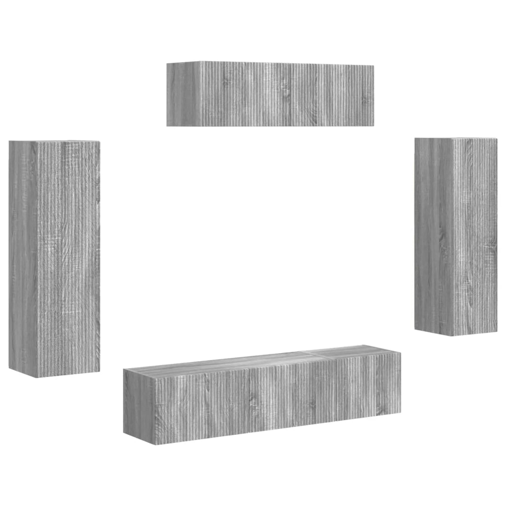 Mobile TV 5 pcs Grigio Sonoma