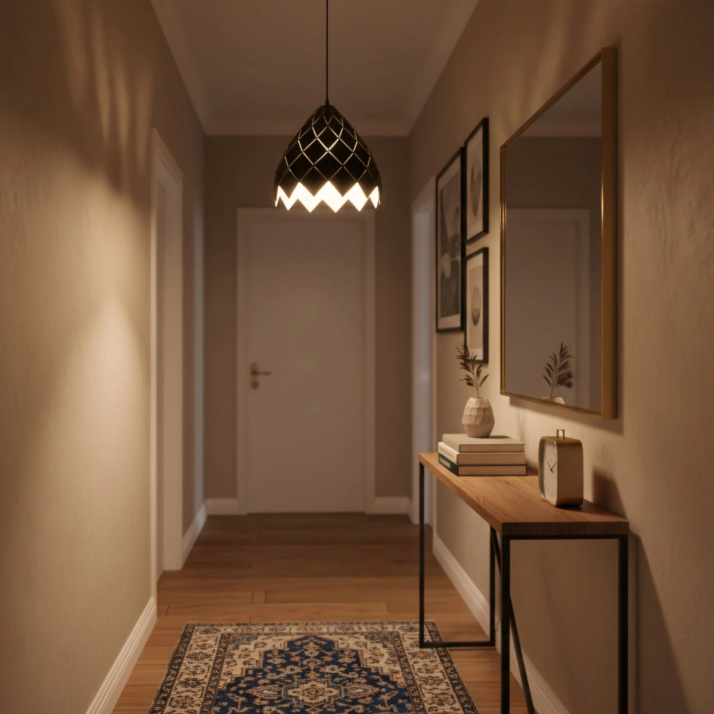 Lampada Da Soffitto Pensile Metallico Nero APP338-1CP