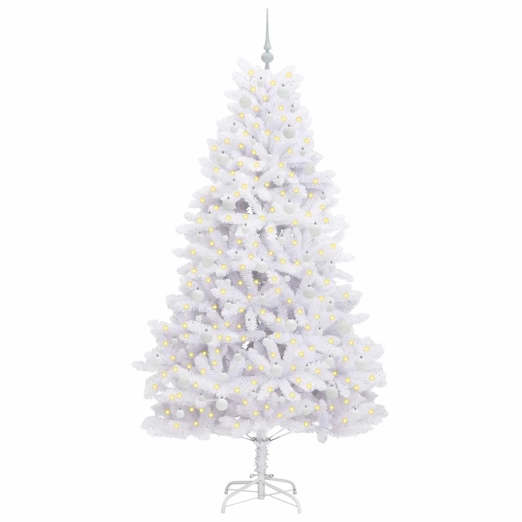 Albero di Natale Artificiale con Rami Pieghevoli Bianco 210 cm