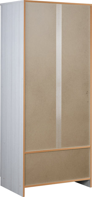 Armadio 2 Ante 2 Cassetti 77x182x52 cm Eucalipto