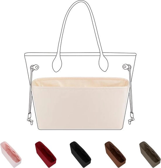 Organizzatore di Borsa - Protezione Interna della Borsa - Personalizzazione della Borsa - Materia Leggero e Respingente - 27W x 18H cm - Craie