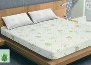 Coprimaterasso Imbottito Elasticizzato Anallergico Federe Cuscino Letto Made Italy - Federe - Aloe