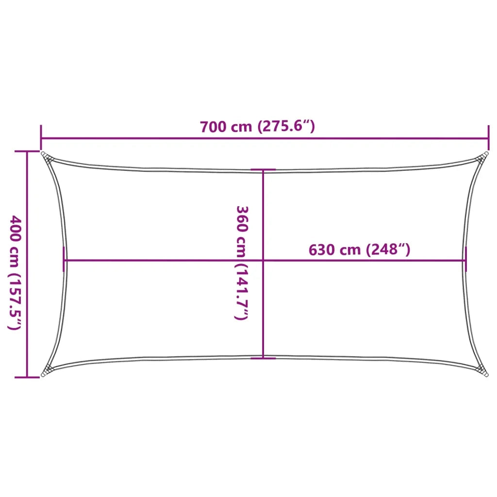 Vela Parasole | Telo Ombra | Vela da ombra 160 g/m2 Marrone 4x7 m in HDPE