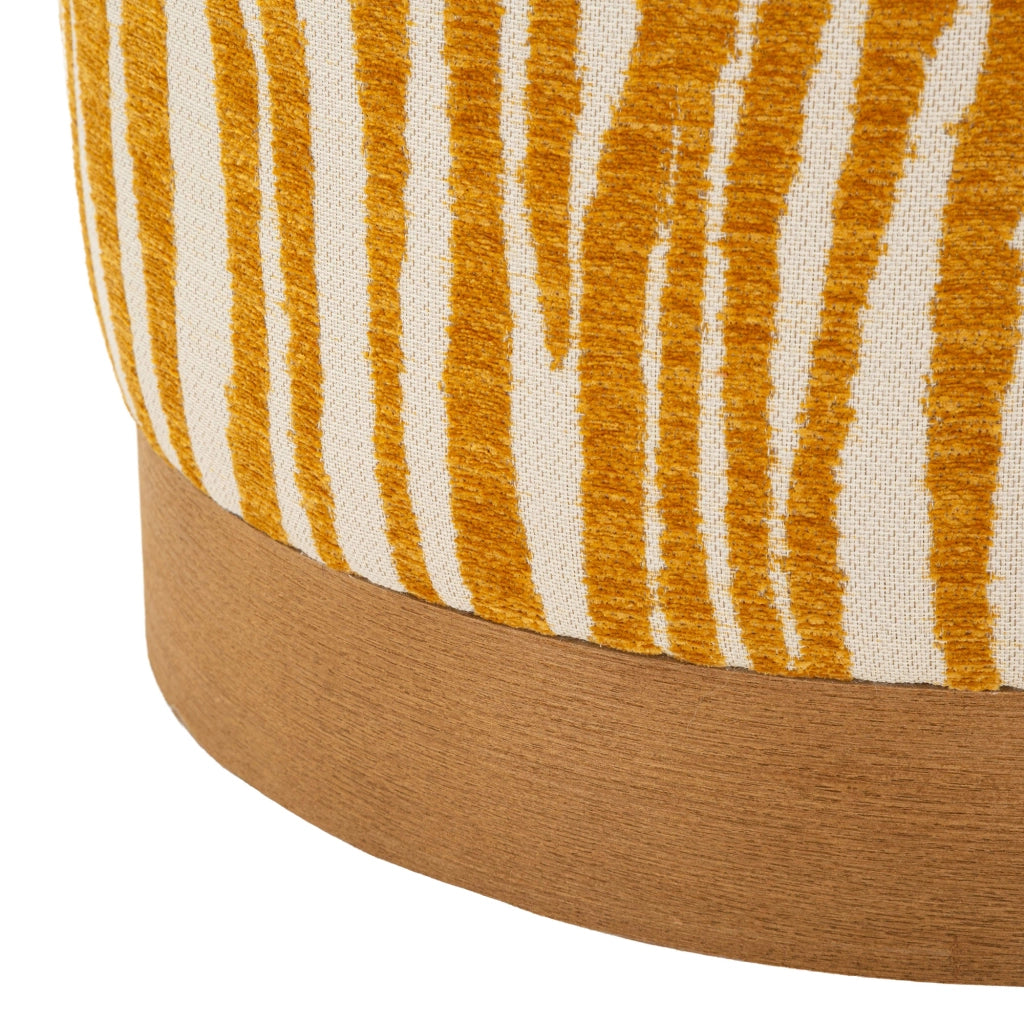 Faleli, Pouf Effetto Zebrato, 41x42x41h cm Giallo Senape
