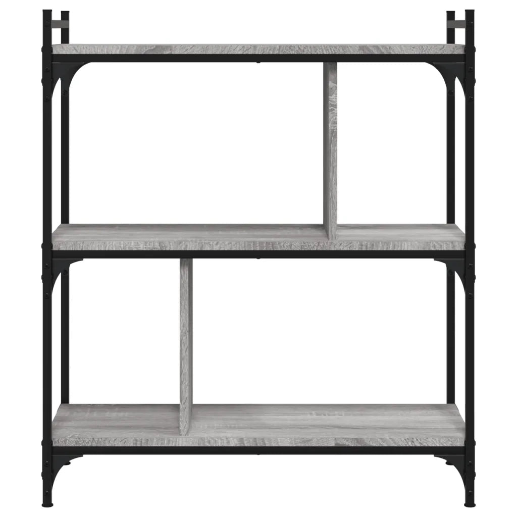 Libreria Grigio Sonoma 3 Ripiani 76x32x88 cm Legno Multistrato 833933