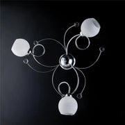 SAMU PLAFONIERA DESIGN MODERNO IN METALLO COLORE CROMATO E14 3 LUCI 46 WATT 52X52X27 CM