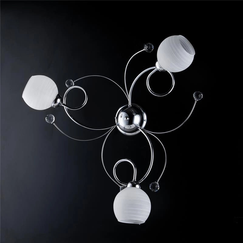 SAMU PLAFONIERA DESIGN MODERNO IN METALLO COLORE CROMATO E14 3 LUCI 46 WATT 52X52X27 CM